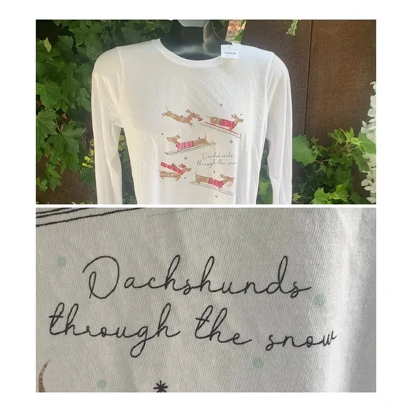 🎄 🐶 NWT JCREW Dachshund Graphic Tee - Picture 2 of 13